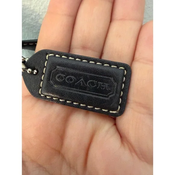 Coach Black Leather Hobo Shoulder Bag Purse Handbag with White Stitching - Picture 2 of 6